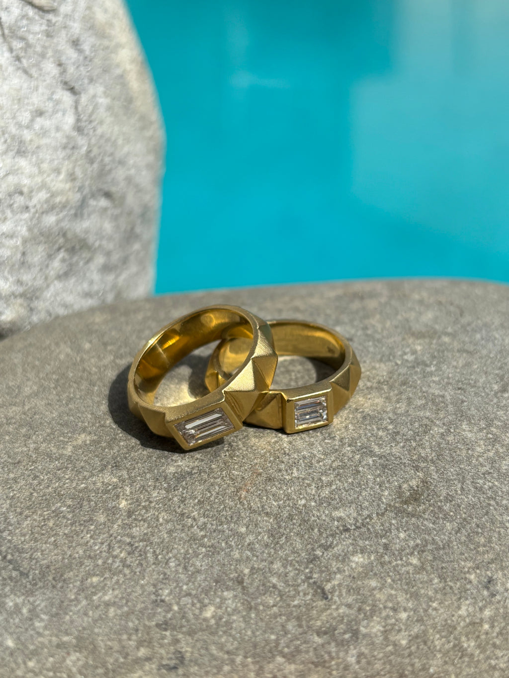 Double Baguette Pyramid Ring