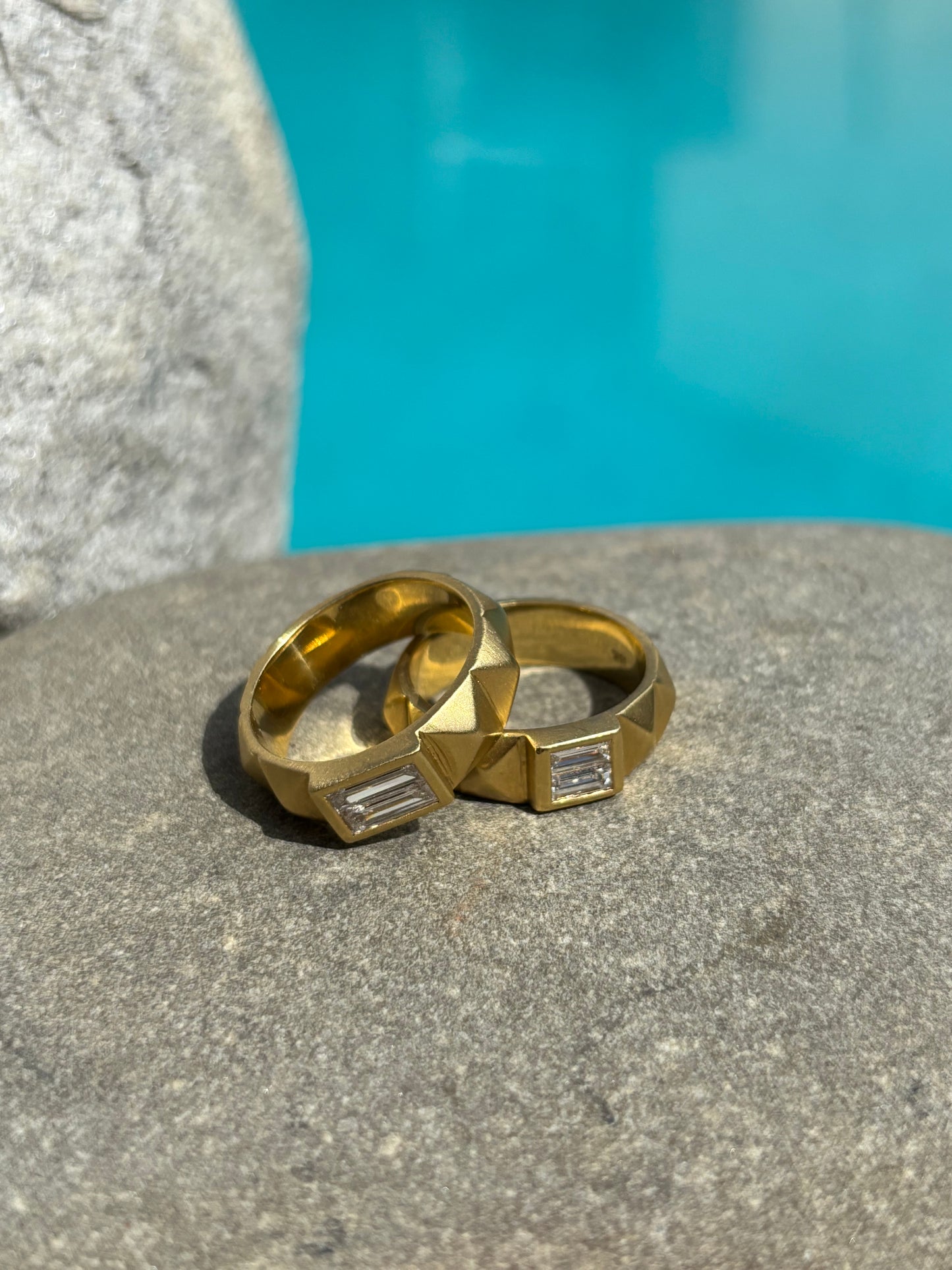 Double Baguette Pyramid Ring
