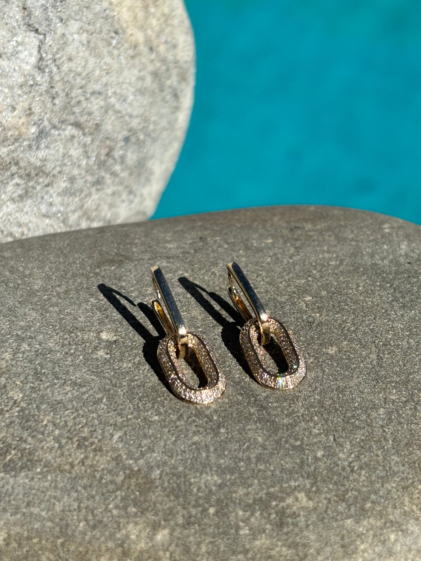 Open Link Hoop Dangle Earrings