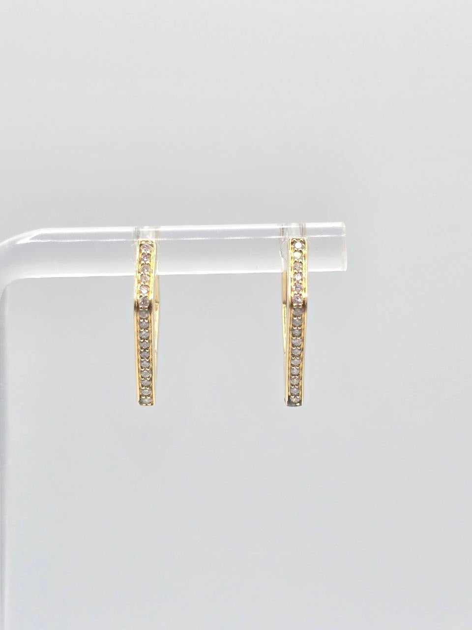 Diamond Hexagon Hoop Earrings