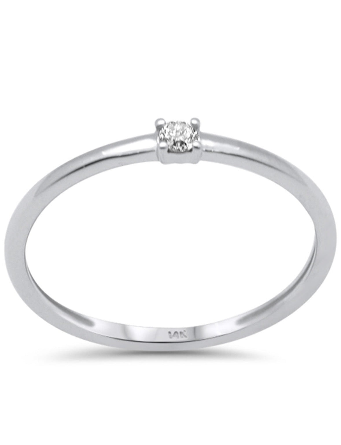 Single Diamond Stacking Ring