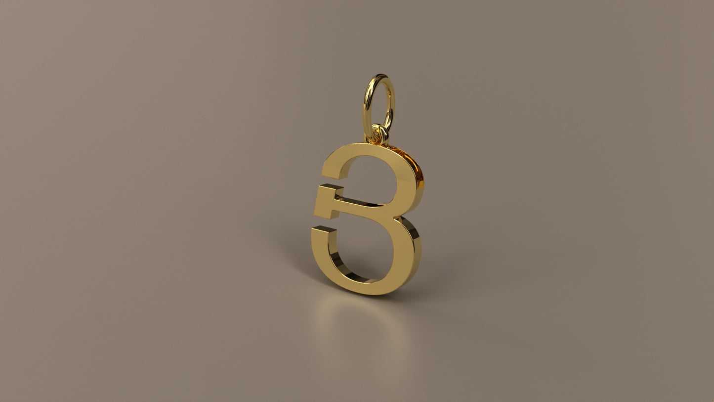 Armenian Initial Pendant Charm