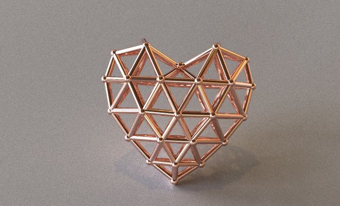 Beau Jolie original, The Heart Matrix Gold Pendant