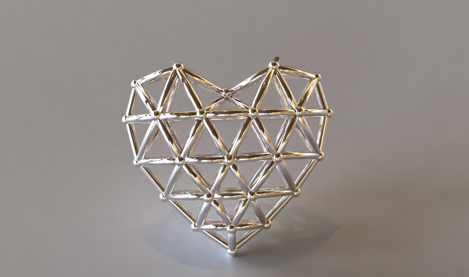 Beau Jolie original, The Heart Matrix Gold Pendant