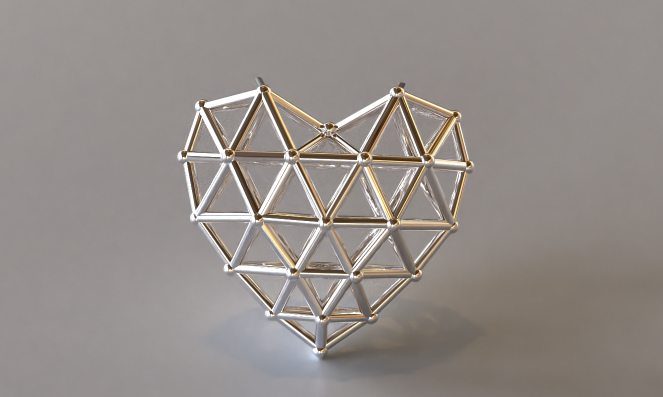 Beau Jolie original, The Heart Matrix Gold Pendant