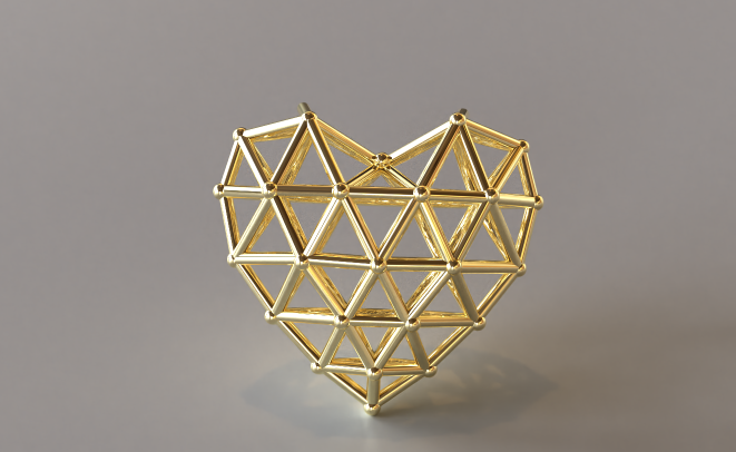 Beau Jolie original, The Heart Matrix Gold Pendant