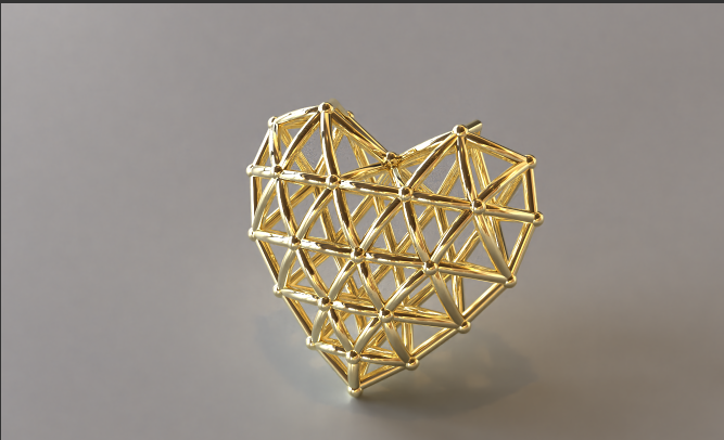 Beau Jolie original, The Heart Matrix Gold Pendant