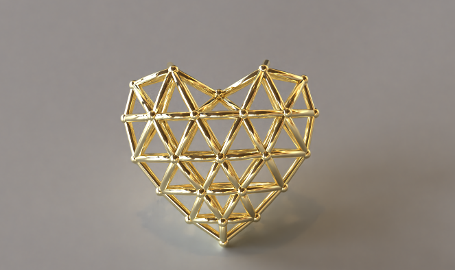 Beau Jolie original, The Heart Matrix Gold Pendant