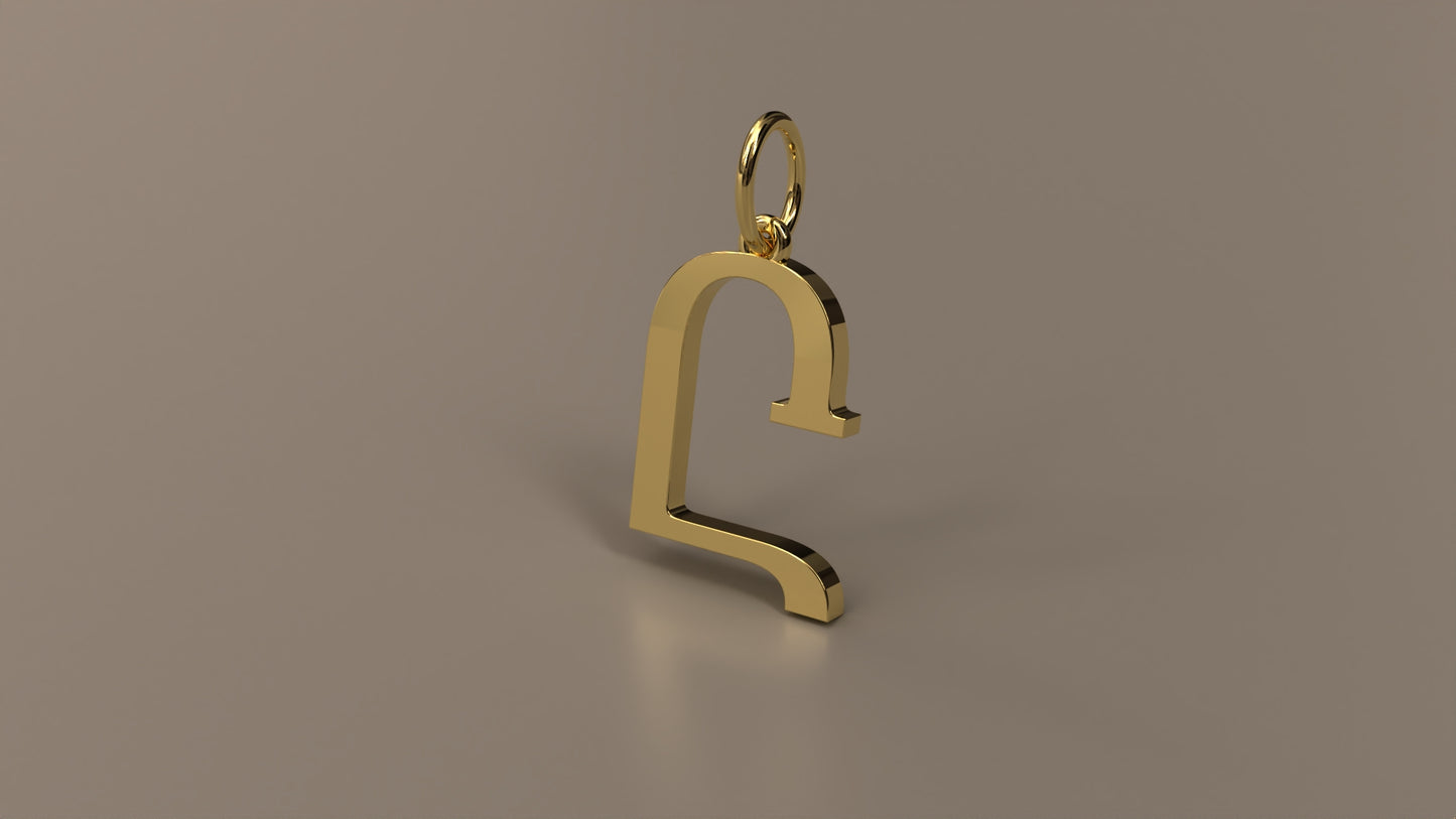 Armenian Initial Pendant Charm