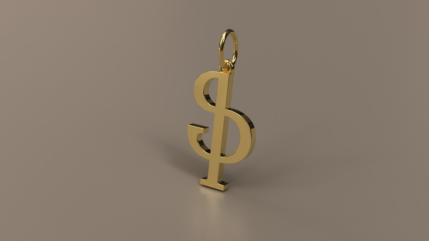 Armenian Initial Pendant Charm