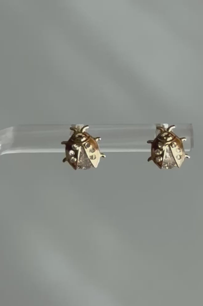 Gold Ladybug earrings