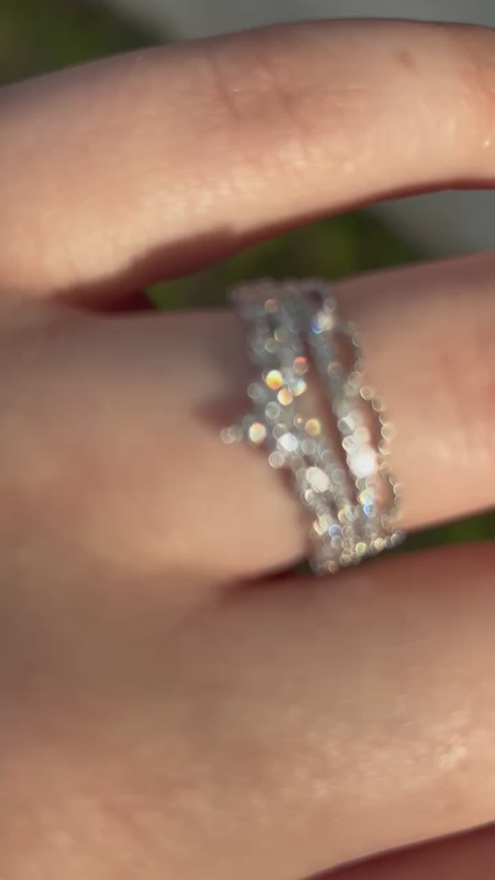 Lace Diamond Stacking Ring